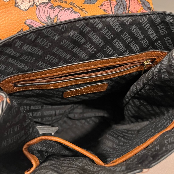 Steve Madden Faux Leather Backpack Purse with Floral Design - Picture 5 of 5